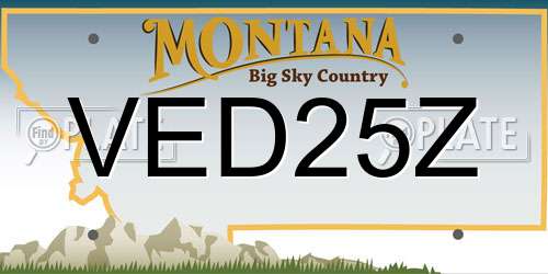 VED25Z Montana License Plate