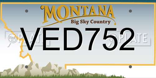 VED752 Montana License Plate