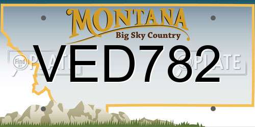 VED782 Montana License Plate