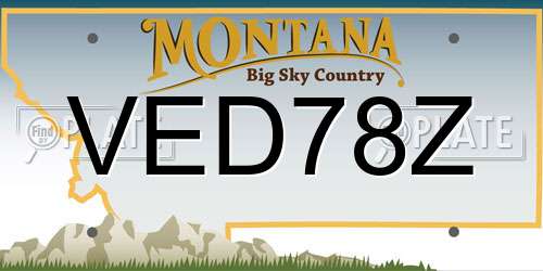 VED78Z Montana License Plate