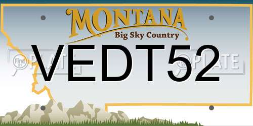 VEDT52 Montana License Plate