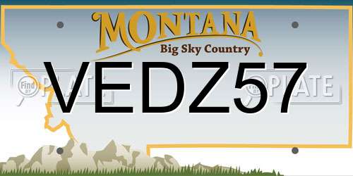VEDZ57 Montana License Plate