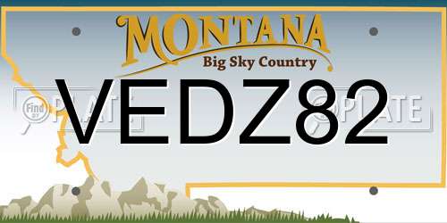VEDZ82 Montana License Plate