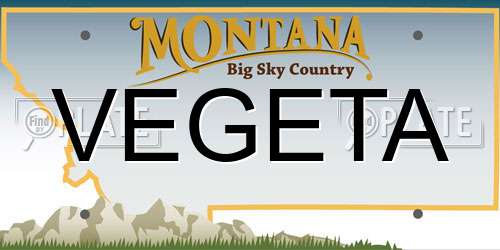 VEGETA Montana License Plate