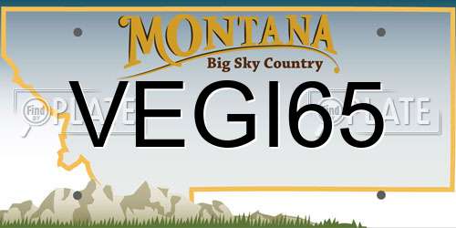 VEGI65 Montana License Plate