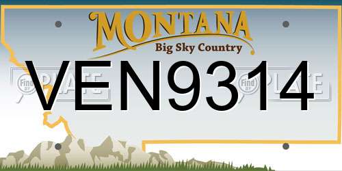 VEN9314 Montana License Plate