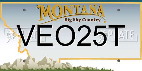 VEO25T Montana License Plate