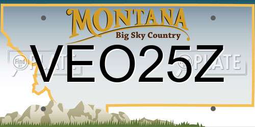 VEO25Z Montana License Plate