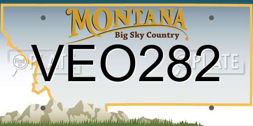 VEO282 Montana License Plate