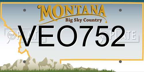 VEO752 Montana License Plate