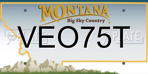 VEO75T Montana License Plate