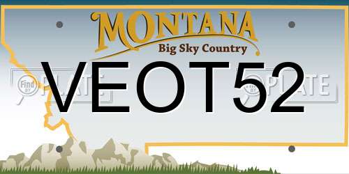 VEOT52 Montana License Plate