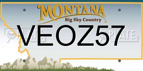 VEOZ57 Montana License Plate
