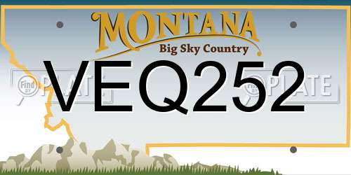 VEQ252 Montana License Plate