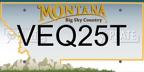 VEQ25T Montana License Plate