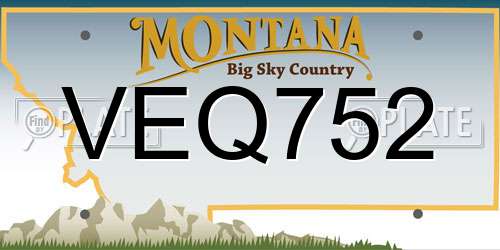 VEQ752 Montana License Plate