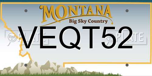 VEQT52 Montana License Plate