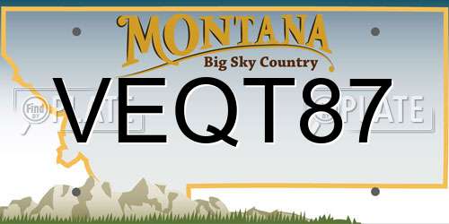 VEQT87 Montana License Plate