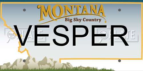 VESPER Montana License Plate