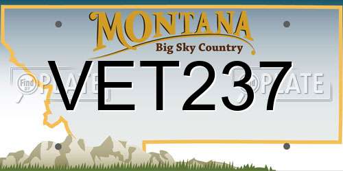 VET237 Montana License Plate