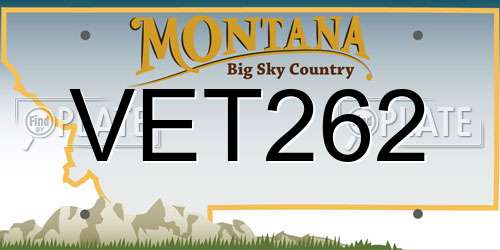 VET262 Montana License Plate