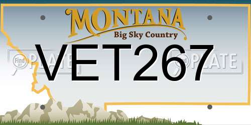 VET267 Montana License Plate