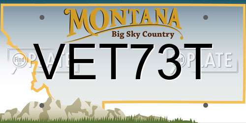 VET73T Montana License Plate