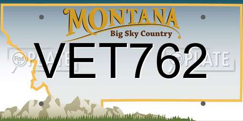 VET762 Montana License Plate
