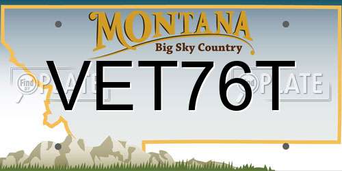 VET76T Montana License Plate