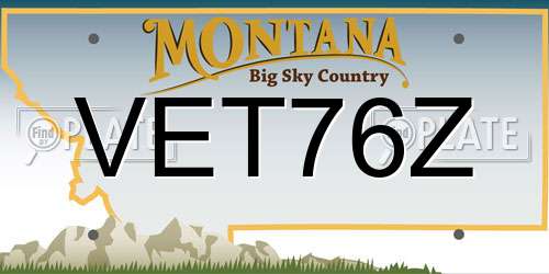 VET76Z Montana License Plate