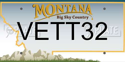 VETT32 Montana License Plate