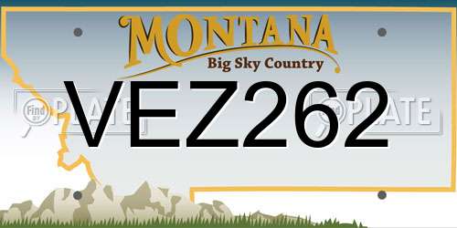 VEZ262 Montana License Plate