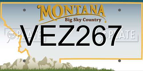 VEZ267 Montana License Plate