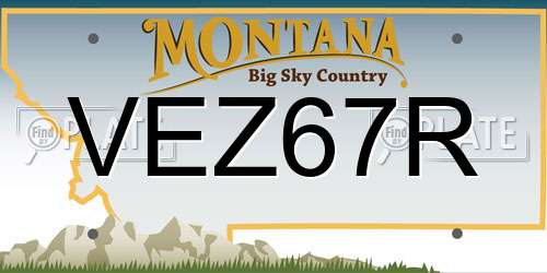 VEZ67R Montana License Plate
