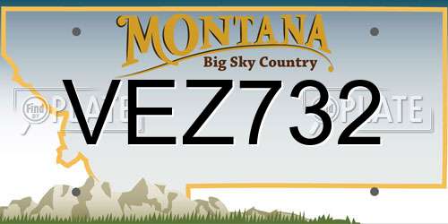 VEZ732 Montana License Plate