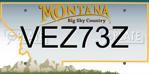VEZ73Z Montana License Plate