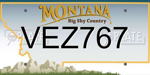 VEZ767 Montana License Plate