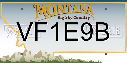 VF1E9B Montana License Plate