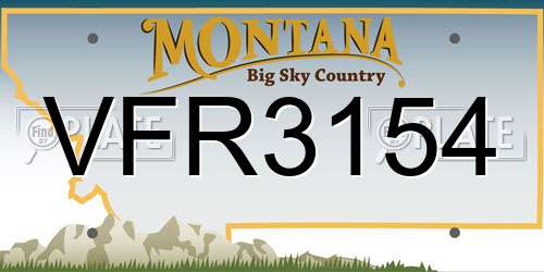 VFR3154 Montana License Plate