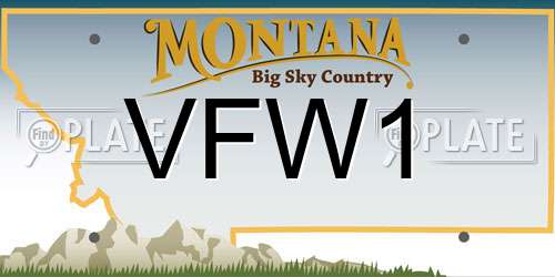 VFW1 Montana License Plate