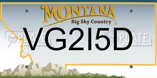 VG2I5D Montana License Plate