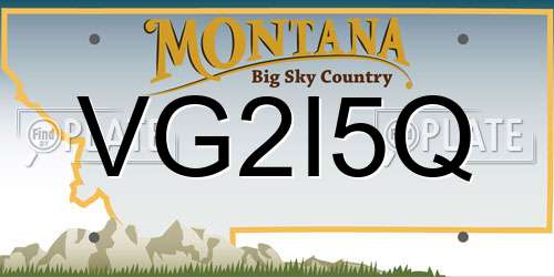 VG2I5Q Montana License Plate
