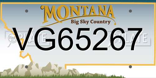 VG65267 Montana License Plate