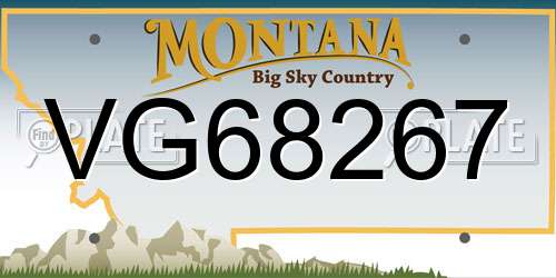 VG68267 Montana License Plate