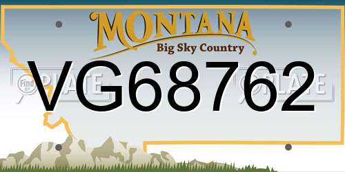 VG68762 Montana License Plate