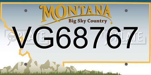 VG68767 Montana License Plate