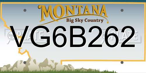 VG6B262 Montana License Plate