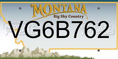 VG6B762 Montana License Plate