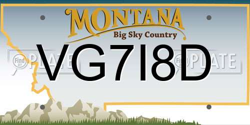 VG7I8D Montana License Plate