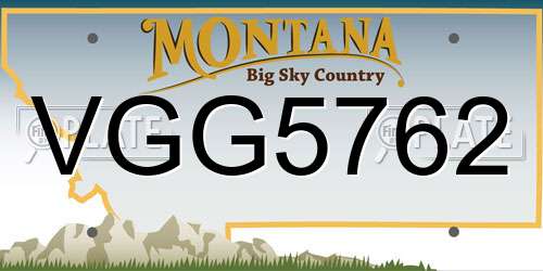 VGG5762 Montana License Plate